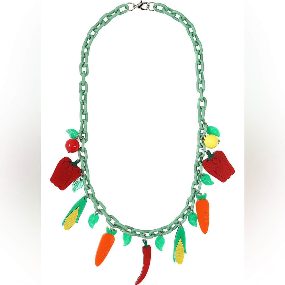 Collectif Vegetable Parade Necklace 1950s replica